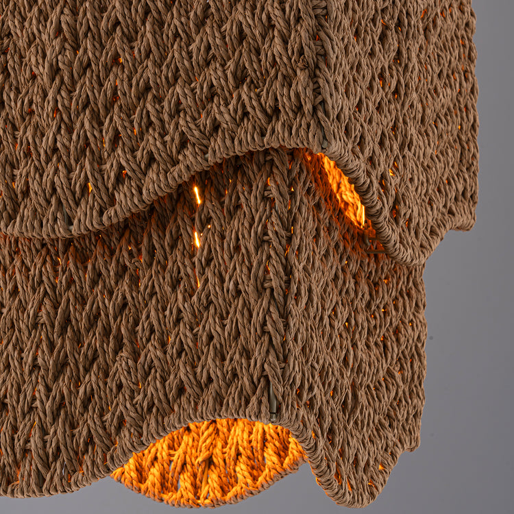 Mira 6-Light Handwoven Linear Island Light Boho Chandelier