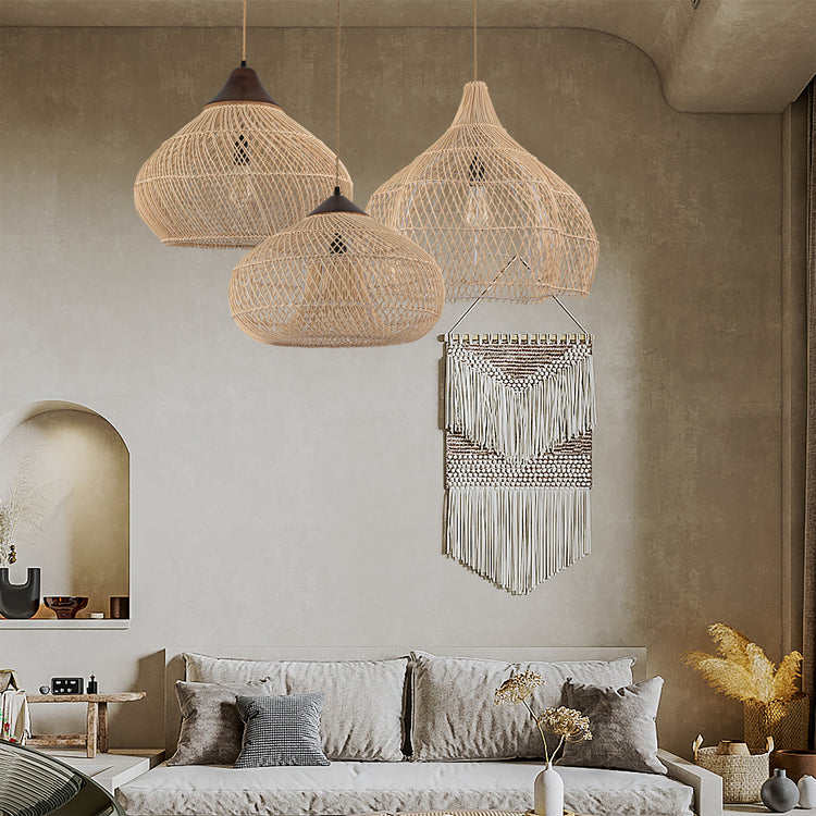 Grande Serenity Large Rattan Pendant Light Coastal Interior Ceiling Hanging Light