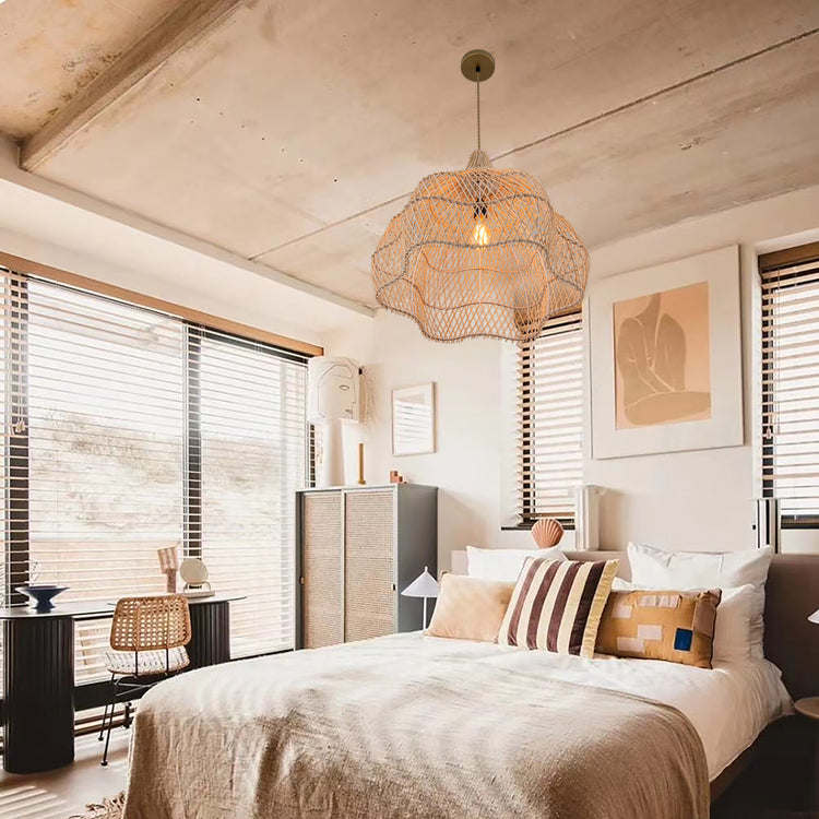 Grande Serenity Large Rattan Pendant Light Coastal Interior Ceiling Hanging Light
