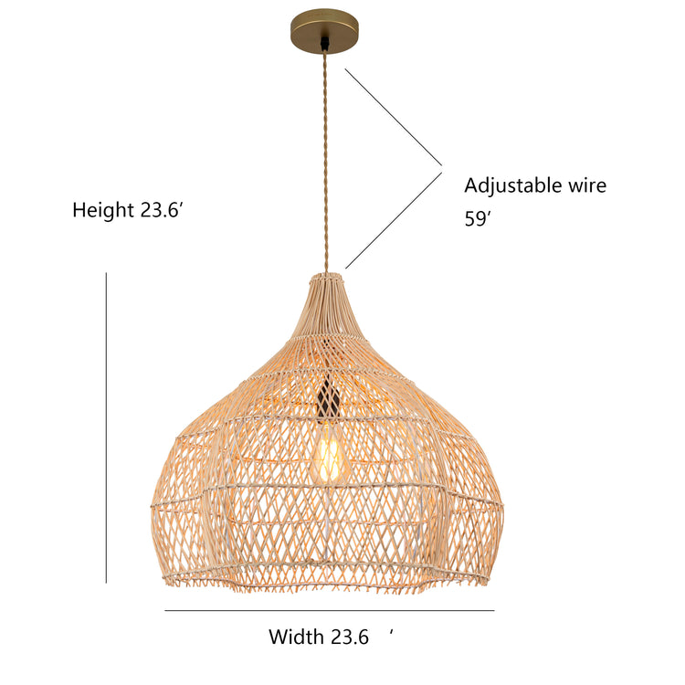 Grande Serenity Large Rattan Pendant Light Coastal Interior Ceiling Hanging Light