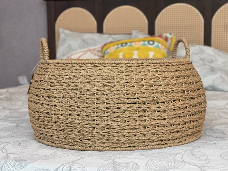 ELE LIGHT & DECOR Woven Large Decorative Boho Storage Basket