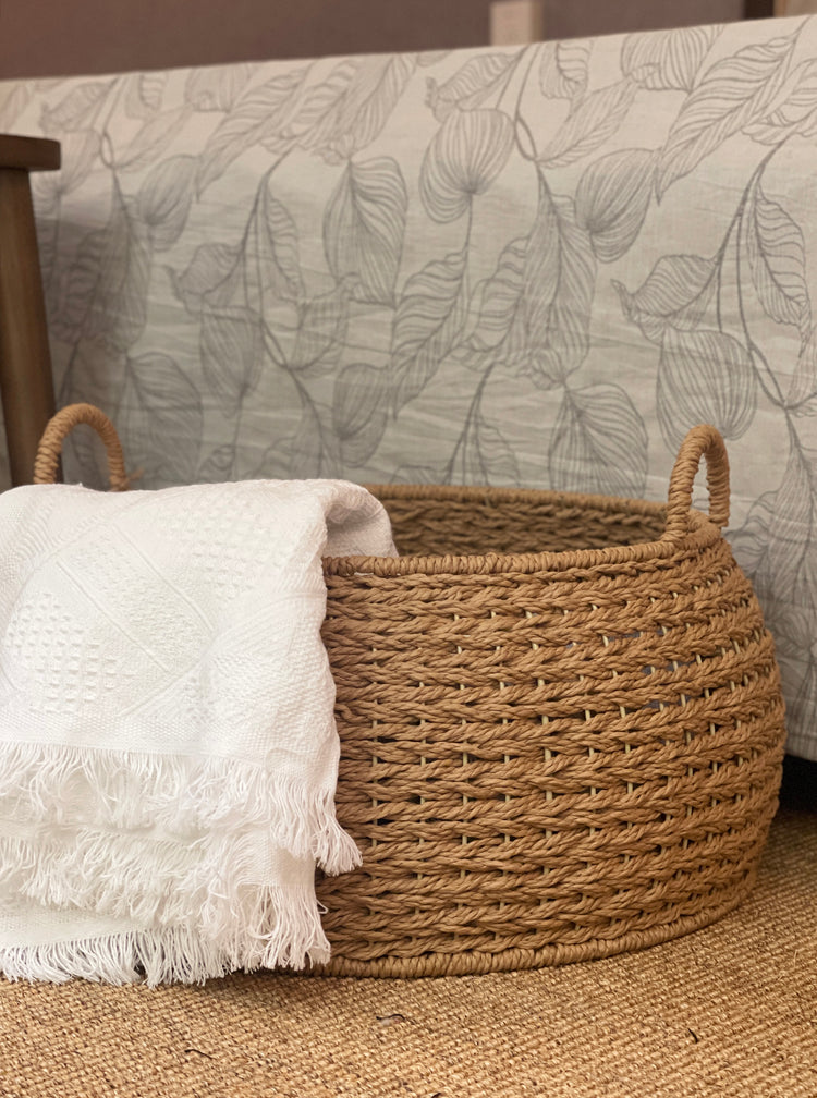 ELE LIGHT & DECOR Woven Large Decorative Boho Storage Basket