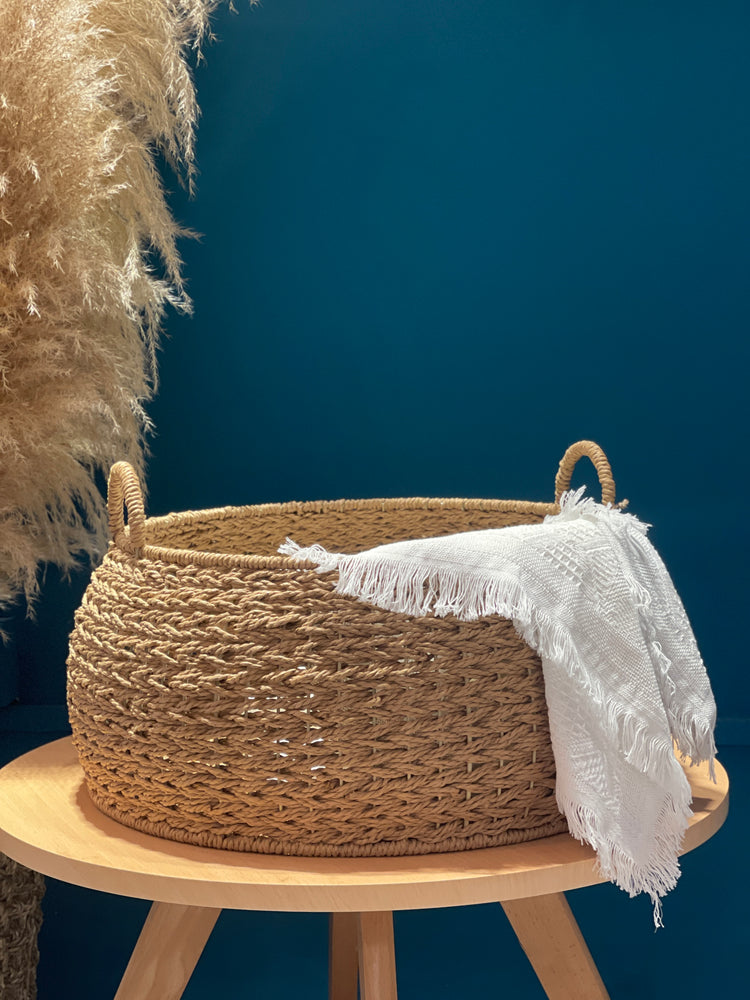 ELE LIGHT & DECOR Woven Large Decorative Boho Storage Basket