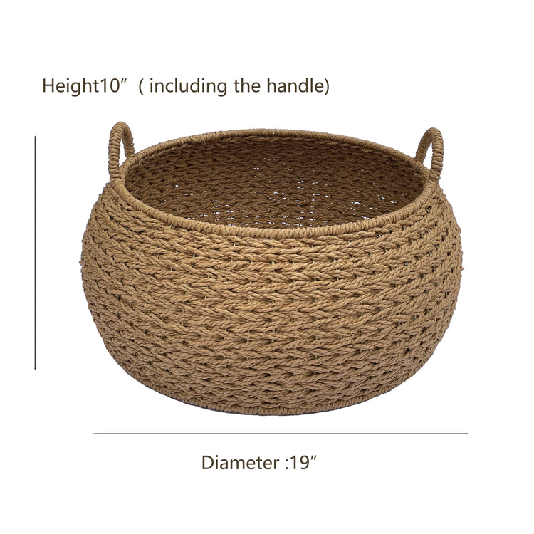 ELE LIGHT & DECOR Woven Large Decorative Boho Storage Basket