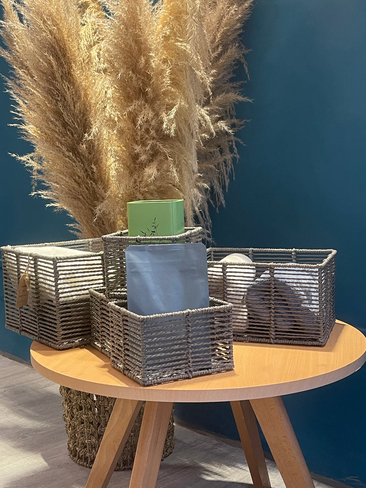 ELE LIGHT & DECOR Woven Storage Baskets for Organizing Pantry Bin Set of 5