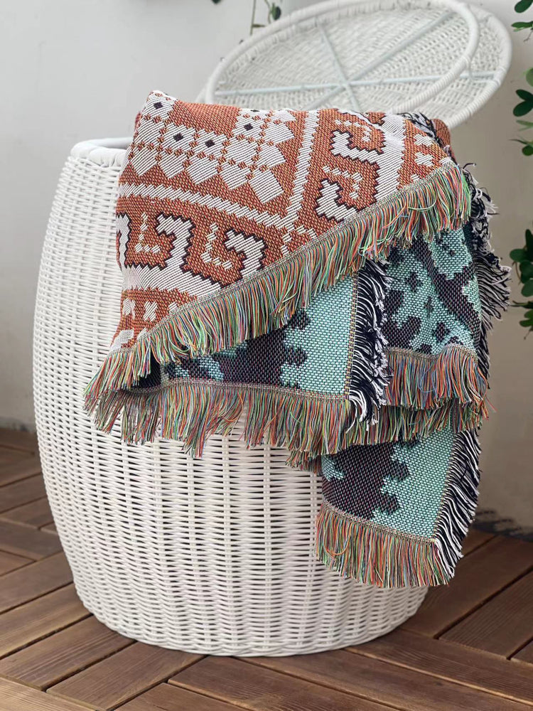 ELE LIGHT & DECOR Outdoor/Indoor Wicker Storage Ottoman With Lid Boho Side Table