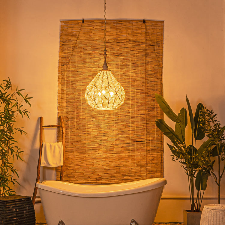 Cora White Geometric Farmhouse Light in Matte Weathered