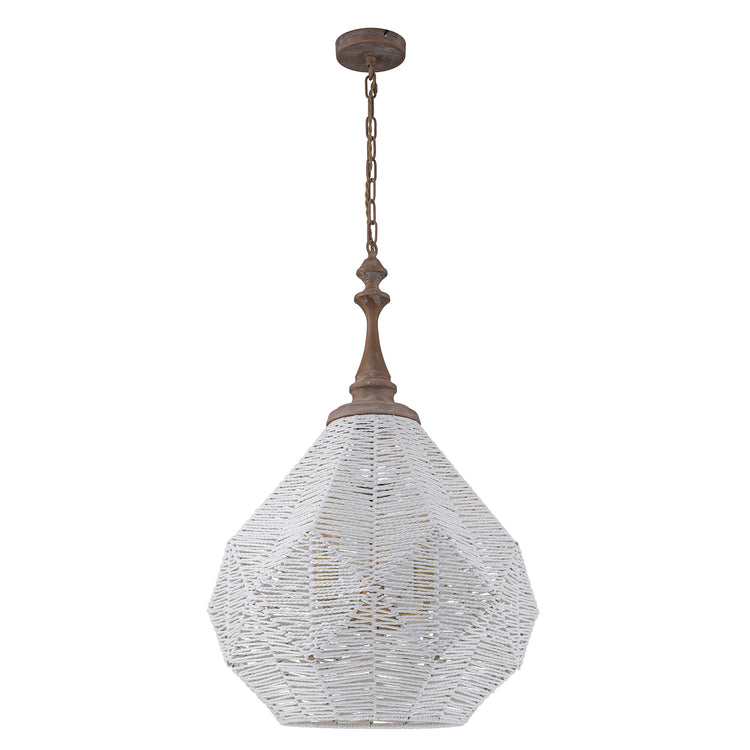Cora White Geometric Farmhouse Light in Matte Weathered