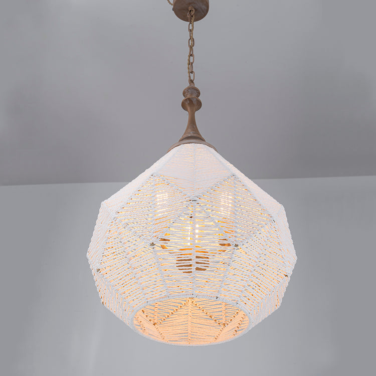 Cora White Geometric Farmhouse Light in Matte Weathered