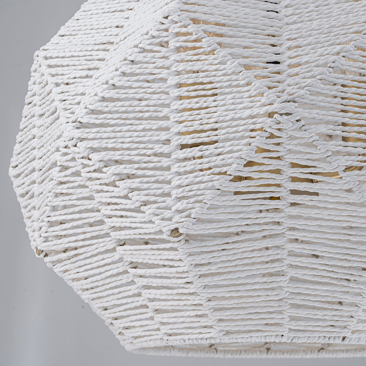 Cora White Geometric Farmhouse Light in Matte Weathered