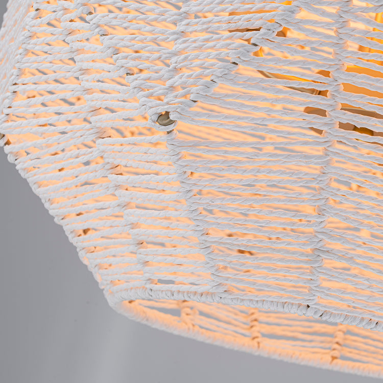 Cora White Geometric Farmhouse Light in Matte Weathered