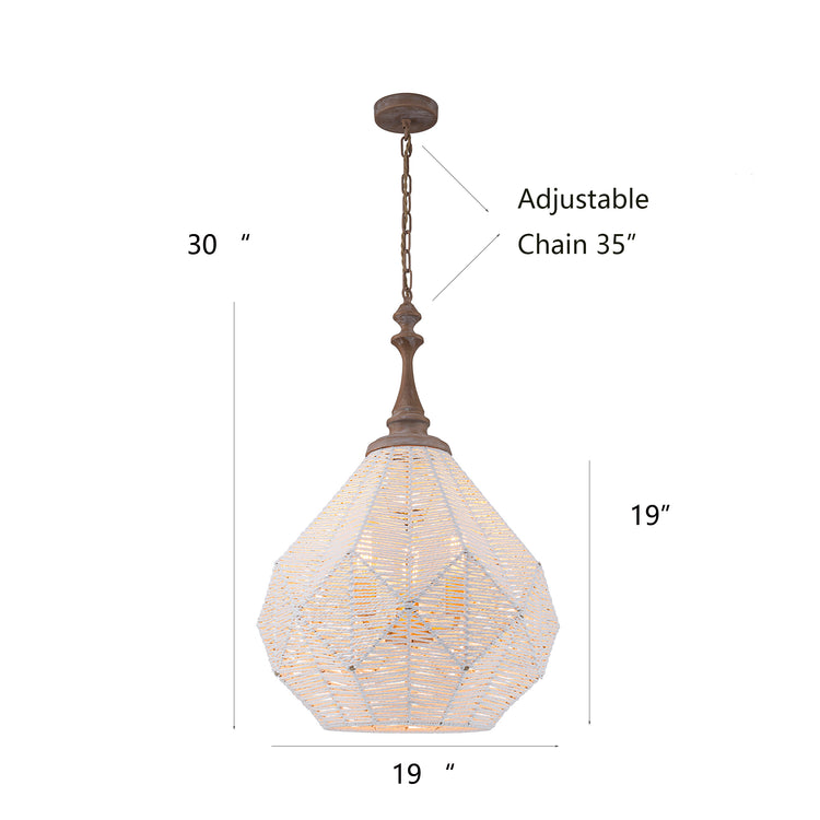 Cora White Geometric Farmhouse Light in Matte Weathered