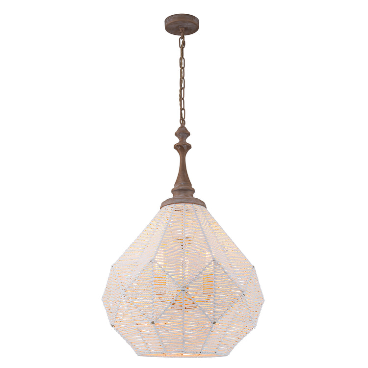 Cora White Geometric Farmhouse Light in Matte Weathered
