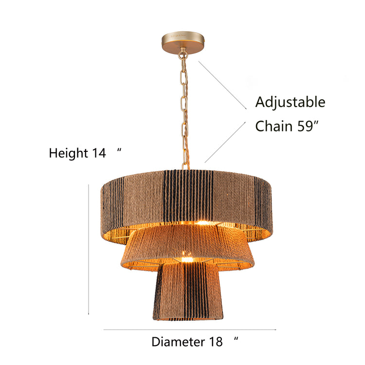 Libra 4-Light Coastal Chandelier 3-Tier Multi Color Ceiling
