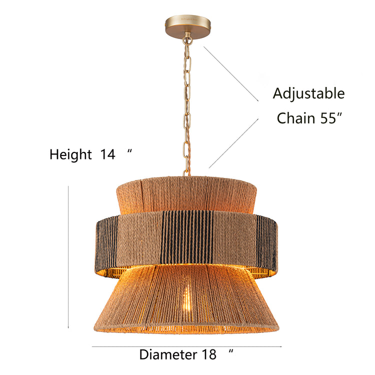 Lennox 4-Light 3-Tier Coastal Chandelier Brass Finish