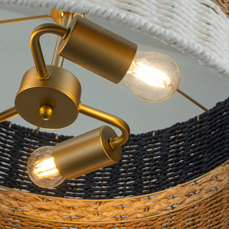 Dylan 14 in. Wide 3- Light Drum Chandelier Multi Color Coastal Modern Pendant