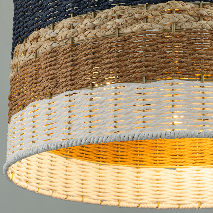 Dylan 14 in. Wide 3- Light Drum Chandelier Multi Color Coastal Modern Pendant