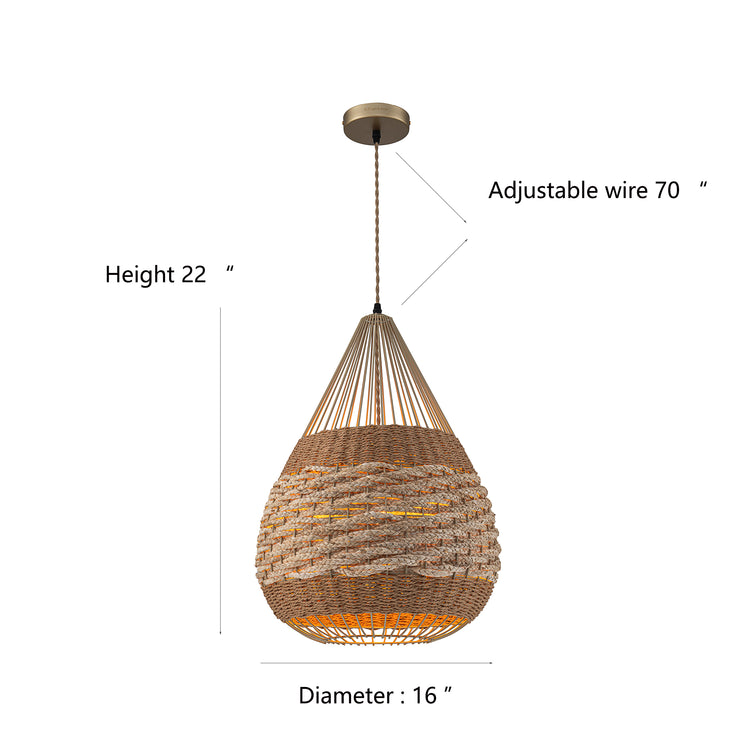 Palma 1-Light Two Tone Teardrop Pendant Light