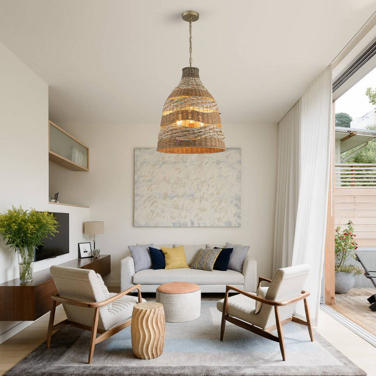 Harris 3-Light Natural Woven Coastal Chandelier