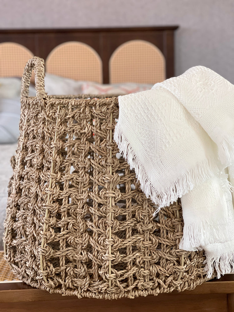 ELE LIGHT & DECOR Boho Decorative Woven Storage Baskets with Handles