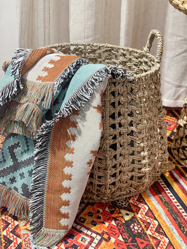 ELE LIGHT & DECOR Boho Decorative Woven Storage Baskets with Handles