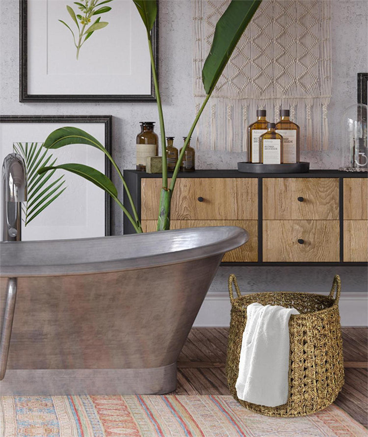 ELE LIGHT & DECOR Boho Decorative Woven Storage Baskets with Handles