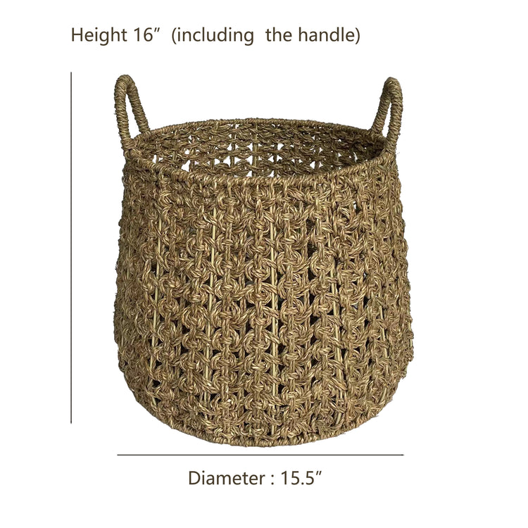 ELE LIGHT & DECOR Boho Decorative Woven Storage Baskets with Handles