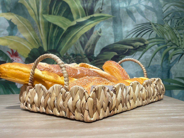 ELE LIGHT & DECOR Decorative Woven Water Hyacinth Coastal Severing Tray