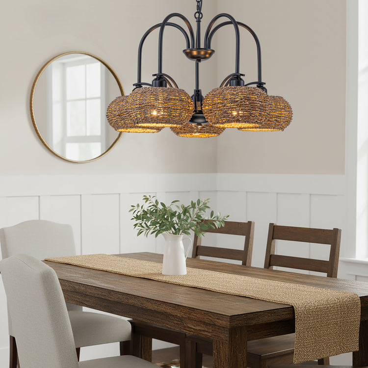 Vesper 5-Light Modern Farmhouse Rustic Chandelier