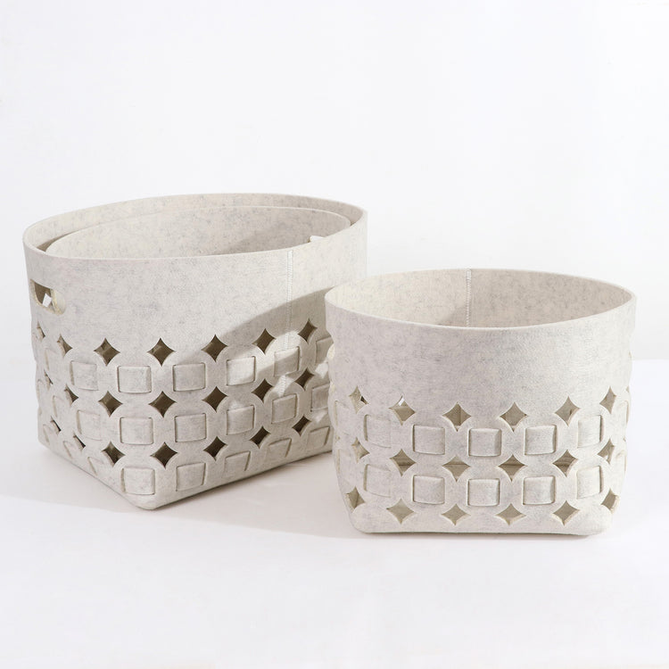 Storage Basket Bin with Built-in Handles Set of 3