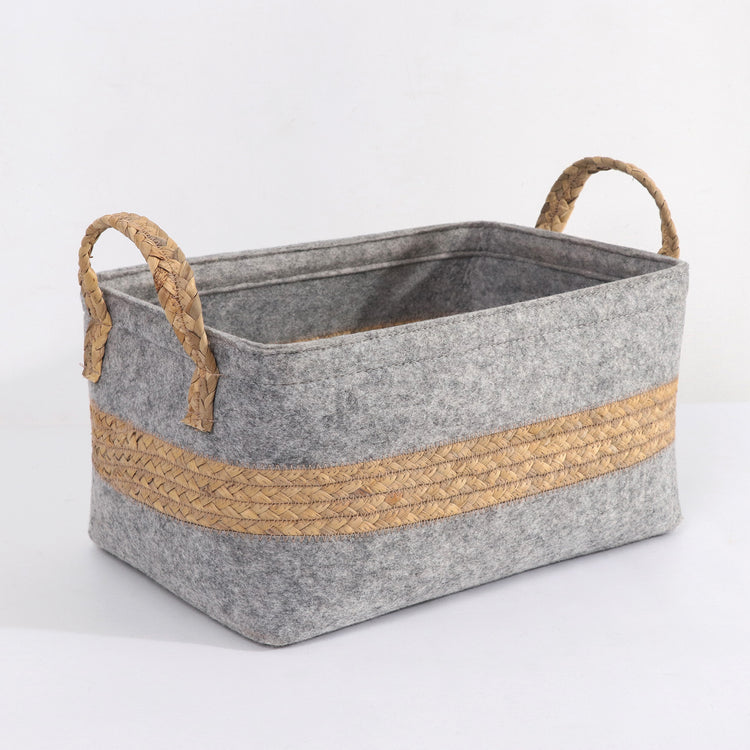 Woven Storage Baskets with Handles Set of 4 Decorative Bins