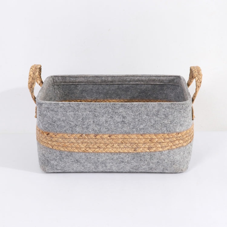 Woven Storage Baskets with Handles Set of 4 Decorative Bins