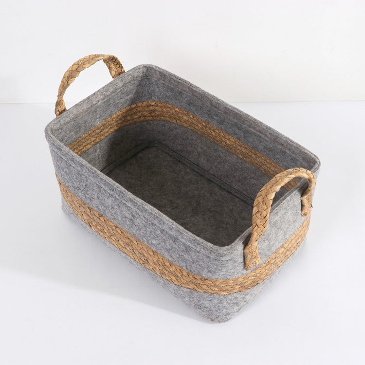 Woven Storage Baskets with Handles Set of 4 Decorative Bins