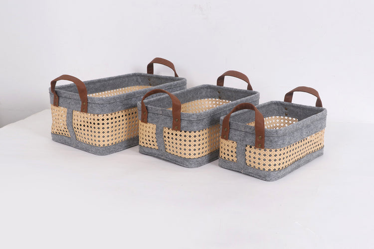 Bohemian Storage Basket for Shelves Set of 3