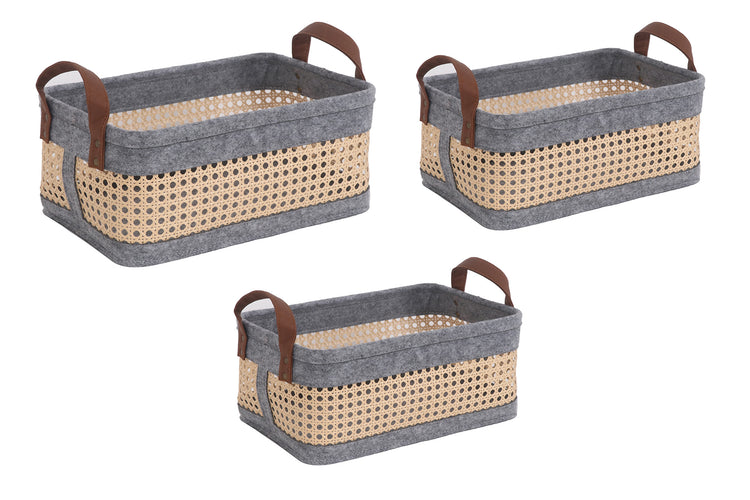 Bohemian Storage Basket for Shelves Set of 3
