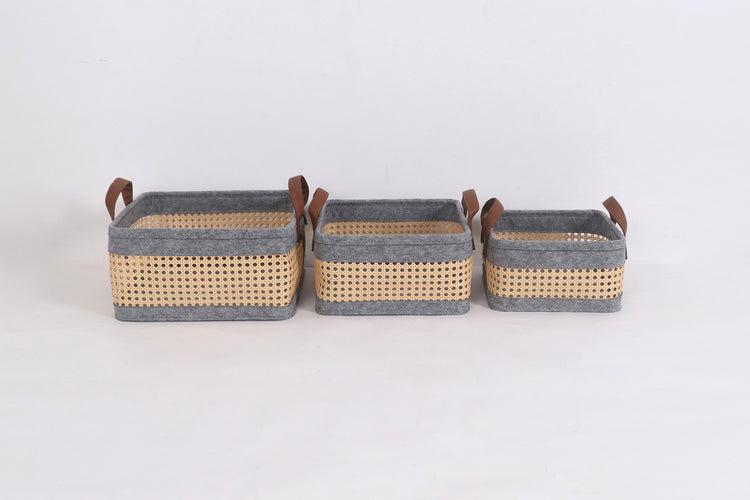 Bohemian Storage Basket for Shelves Set of 3