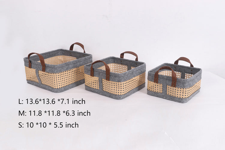 Bohemian Storage Basket for Shelves Set of 3