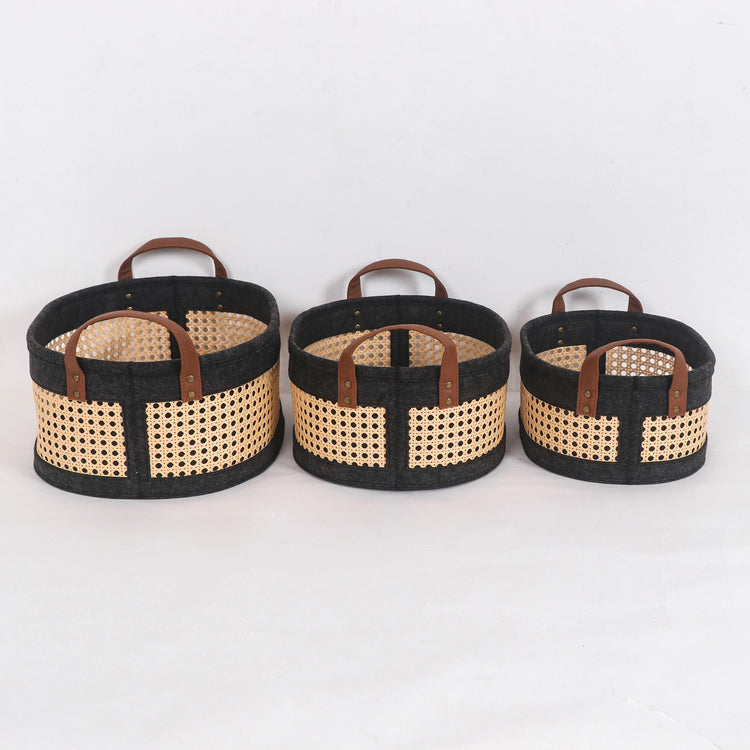 Coastal Storage Basket for Shelves Set of 3