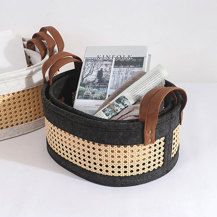 Coastal Storage Basket for Shelves Set of 3