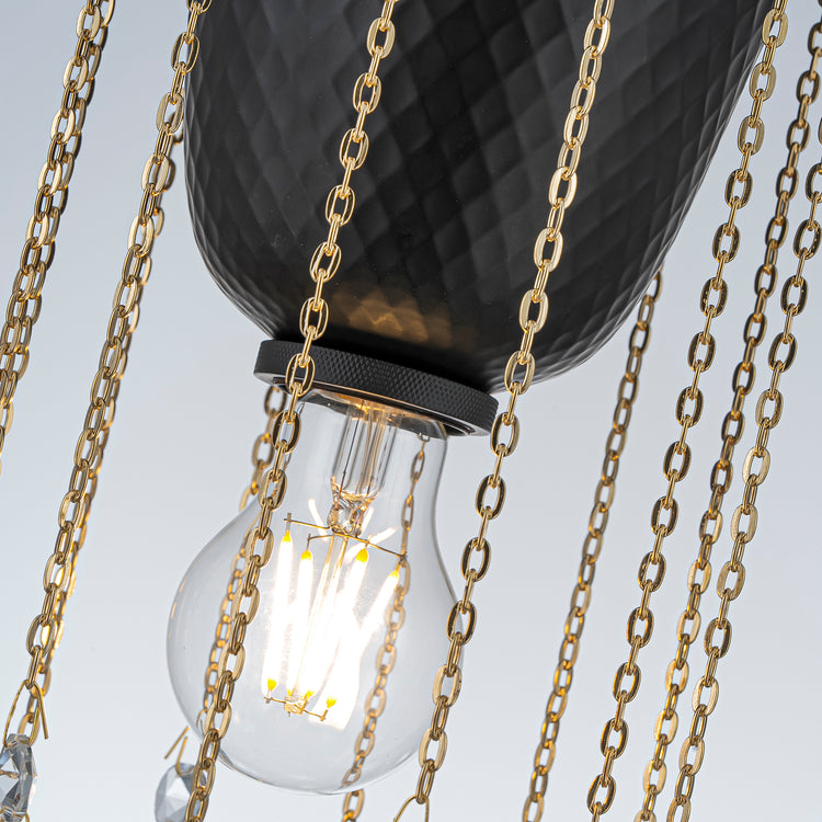 Nora Modern Glam Hammered Flush Mount Ceiling Light in Matte Black with Crystal Accent 8 in.Wide