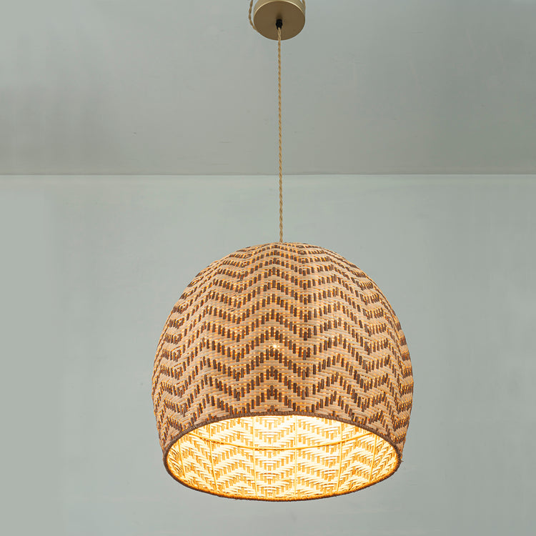 Vividia 1-Light Natural Rattan Hanging Pendant Light