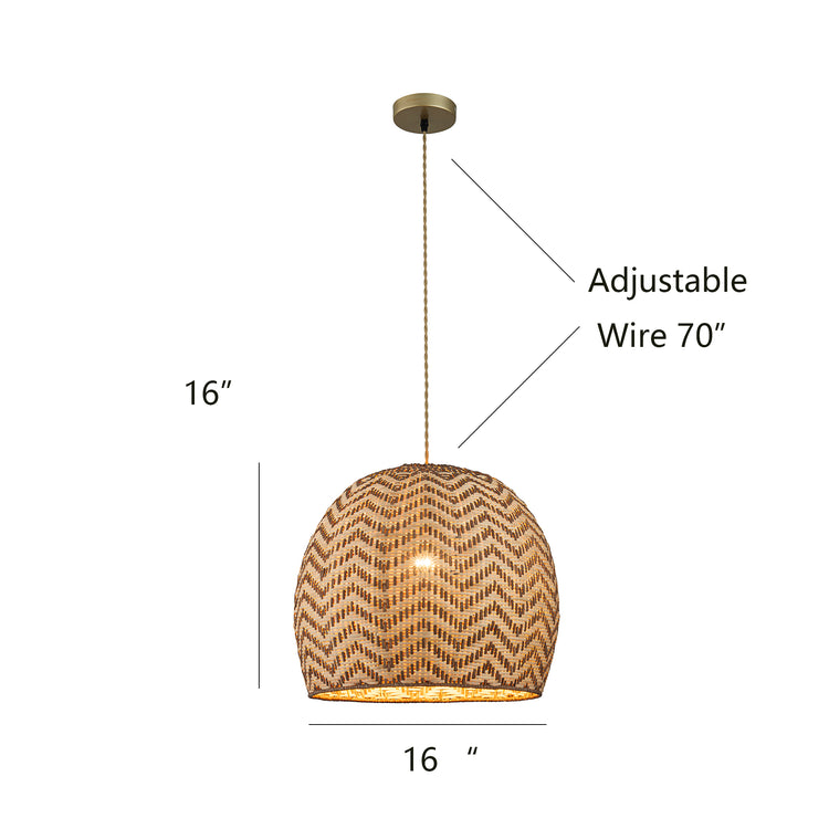 Vividia 1-Light Natural Rattan Hanging Pendant Light