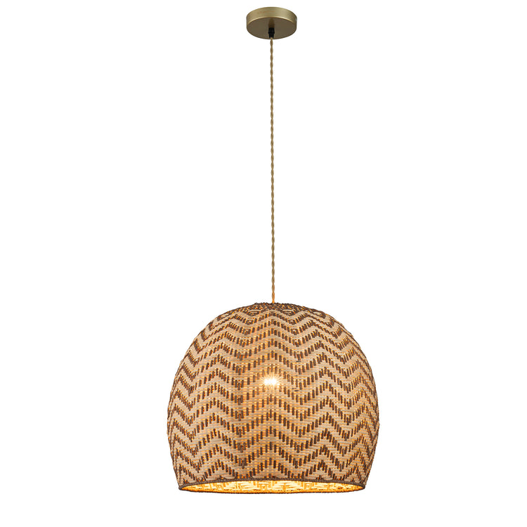Vividia 1-Light Natural Rattan Hanging Pendant Light