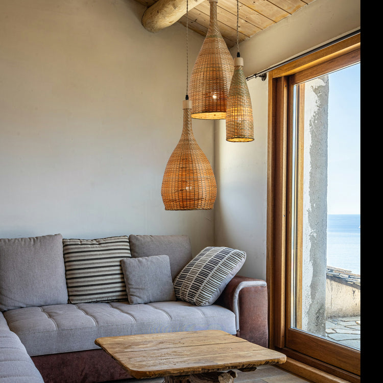Ele Three Lights Rattan Pendant