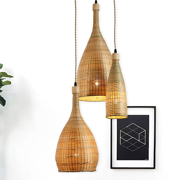 Ele Three Lights Rattan Pendant