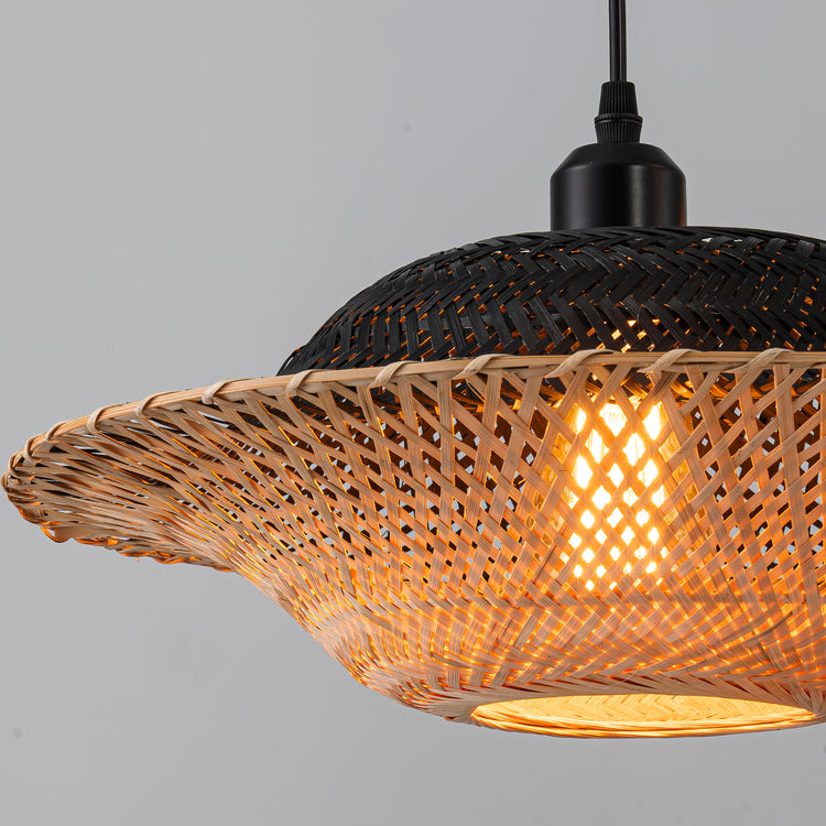 Cascade 4-Light Rattan Coastal Chandelier in Matte Black