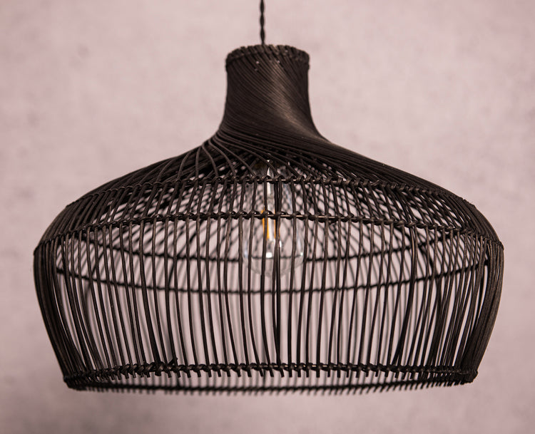 Bohemian Modern Hand-woven Rattan Pendant Light Farmhouse Coastal Hanging Light