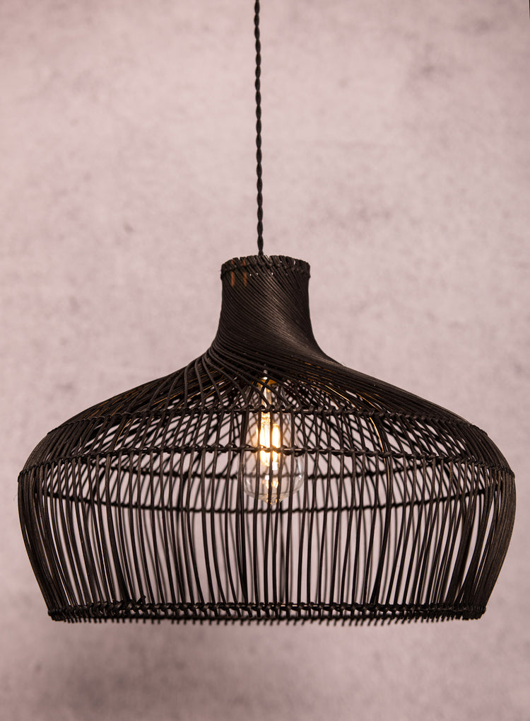 Bohemian Modern Hand-woven Rattan Pendant Light Farmhouse Coastal Hanging Light