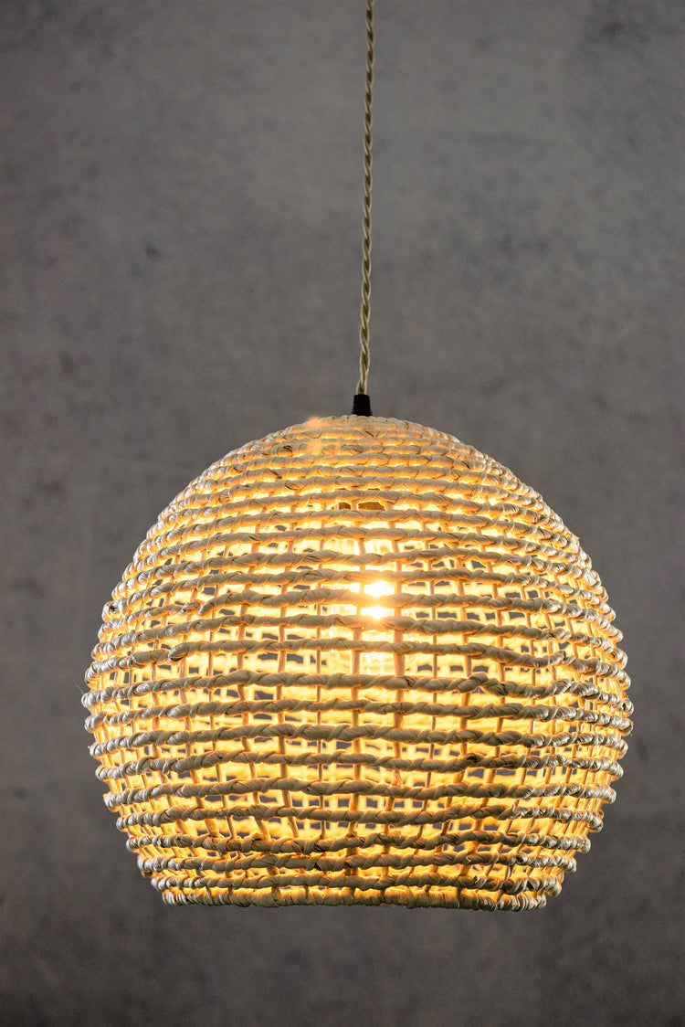 Round Rattan Hanging Light handwoven Bamboo Pendant Light