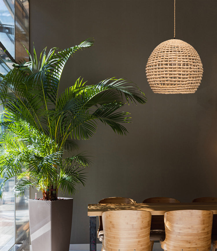 Round Rattan Hanging Light handwoven Bamboo Pendant Light